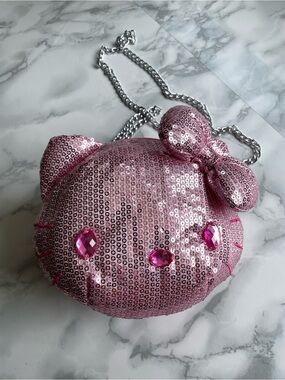 Sanrio Hello Kitty pink sequin mini purse (cross-body) 2010